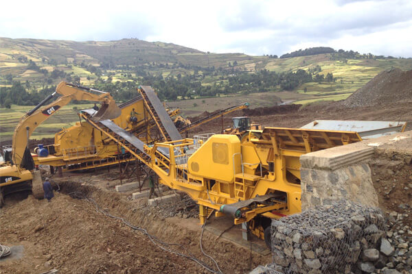 Construction waste crushing line